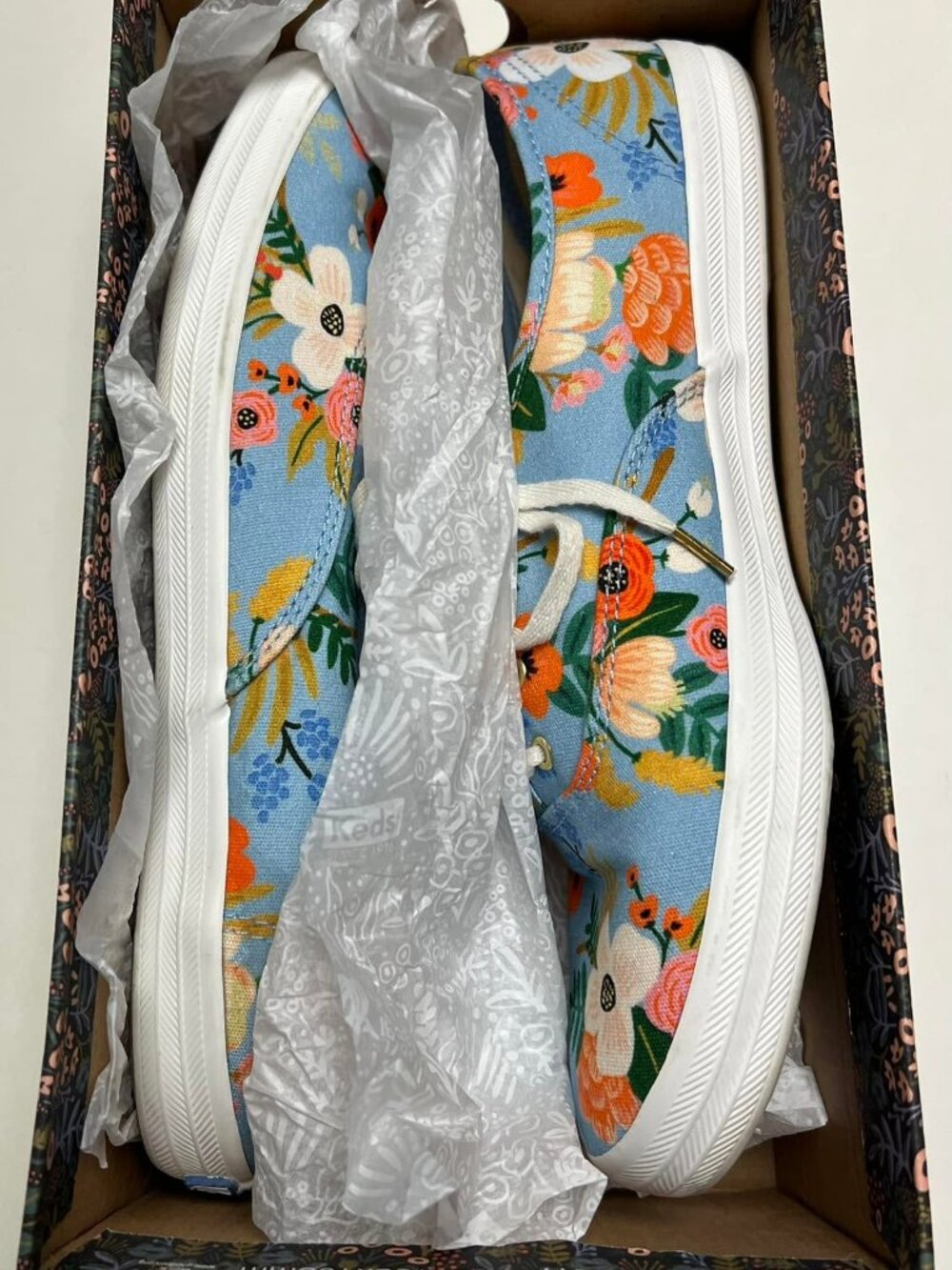 Keds Rifle Paper Co. Lively Periwinkle Woman's Sneakers size 10M